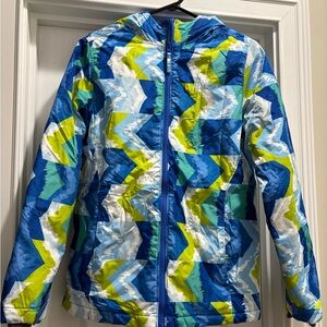 Lands' End Vibrant Blue and Green Ski Jacket